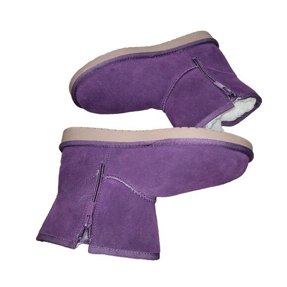 Koolarburra Ugg Women's Mini Winter Suede Fur Lined Bow Boots Gorpcore Work Warm - Picture 6 of 10